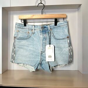 Levis Premium 501 high rise light denim women’s shorts